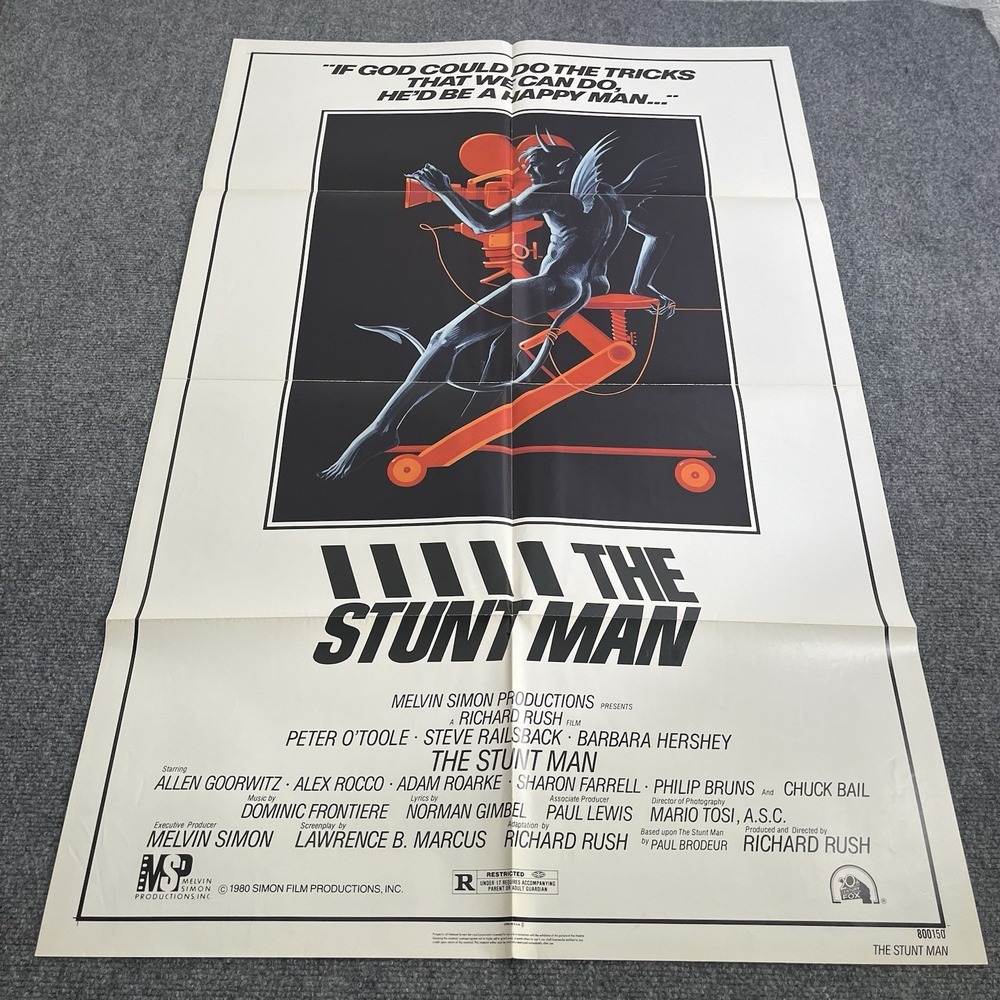 THE STUNT MAN 1980 ORIGINAL 27X41 1-SHEET MOVIE POSTER PETER O'TOOLE VINTAGE